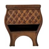 Beautiful Small Wood and Woven Table / Top Opens