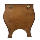 Beautiful Small Wood and Woven Table / Top Opens