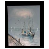 Beautiful Canvas Seagulls, Sailboat and Water Wall Art