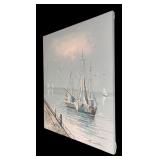 Beautiful Canvas Seagulls, Sailboat and Water Wall Art