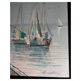 Beautiful Canvas Seagulls, Sailboat and Water Wall Art