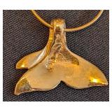 14k Yellow Gold Dolphin Pendant