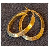 Pair of 18k Gold Hoop Earrings
