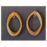 Pair of 14k Gold Oval Twist Earring Jackets