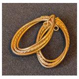 Pair of 14k Gold Oval Twist Earring Jackets