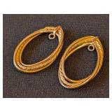 Pair of 14k Gold Oval Twist Earring Jackets