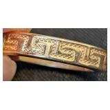 Pair of 14k Yellow Gold Greek Key Hoop Earrings