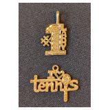 Pair of Small 14k Yellow Gold Pendants