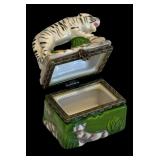 Cat and Tiger Motif Trinket Boxes by Limoges of France and More