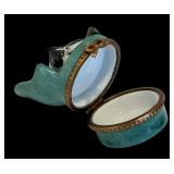 Cat and Tiger Motif Trinket Boxes by Limoges of France and More