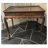 Vintage Wooden Display Cabinet Accent Table