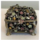 Ruccini Enamel Accented Trinket Box