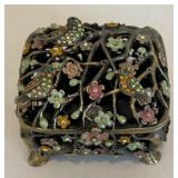 Ruccini Enamel Accented Trinket Box