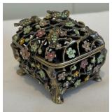 Ruccini Enamel Accented Trinket Box