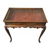 Vintage Wooden Display Cabinet Accent Table