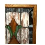 Stunning Artisan Crafted Stained Glass Panel Signed by Mike Mealey