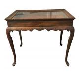 Vintage Wooden Display Cabinet Accent Table