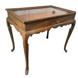 Vintage Wooden Display Cabinet Accent Table