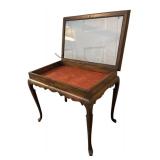 Vintage Wooden Display Cabinet Accent Table