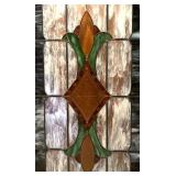 Stunning Artisan Crafted Stained Glass Panel Signed by Mike Mealey