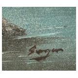 Stunning Ocean and Seagull Motif Framed Original Painting