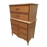 Vintage French Provincial Five Drawer Dresser