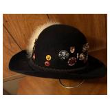 Vintage Scherzer of Salzburg Hat with Collectable Pins