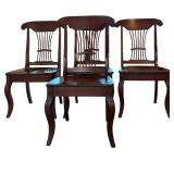 Beautiful Set of Four Cherry Wood Dining Chairs