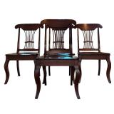 Beautiful Set of Four Cherry Wood Dining Chairs