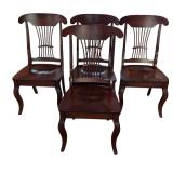 Beautiful Set of Four Cherry Wood Dining Chairs