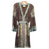 ECI New York Sheer Blue, Black and Green Dress