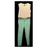 Think Spring / Beautiful White Calvin Klein Shirt and Teal Pants by Line and Angel