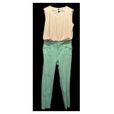 Think Spring / Beautiful White Calvin Klein Shirt and Teal Pants by Line and Angel