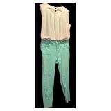 Think Spring / Beautiful White Calvin Klein Shirt and Teal Pants by Line and Angel