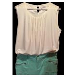Think Spring / Beautiful White Calvin Klein Shirt and Teal Pants by Line and Angel