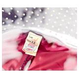 Vintage Union Made ILGWU Workers Union Vintage Long Dress with Navy and White Polka Dot