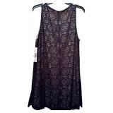 Brand New Sharagano Dress with Taupe Liner with Black Lace Overlay