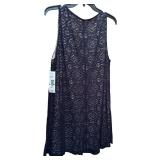 Brand New Sharagano Dress with Taupe Liner with Black Lace Overlay