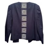 Talbots Light Weight Navy and White Open Jacket