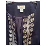 Talbots Light Weight Navy and White Open Jacket