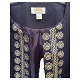 Talbots Light Weight Navy and White Open Jacket