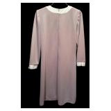 Vintage Henry-Lee Petites Dress in Taupe and Cream Neckline and Sleeves