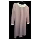 Vintage Henry-Lee Petites Dress in Taupe and Cream Neckline and Sleeves