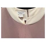 Vintage Henry-Lee Petites Dress in Taupe and Cream Neckline and Sleeves