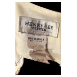 Vintage Henry-Lee Petites Dress in Taupe and Cream Neckline and Sleeves