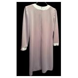 Vintage Henry-Lee Petites Dress in Taupe and Cream Neckline and Sleeves