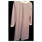 Vintage Henry-Lee Petites Dress in Taupe and Cream Neckline and Sleeves