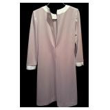 Vintage Henry-Lee Petites Dress in Taupe and Cream Neckline and Sleeves