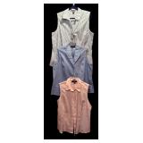 Three Sleeveless Button-Down Blouses by Jones New York, Kasper and Eddie Bauer