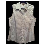 Three Sleeveless Button-Down Blouses by Jones New York, Kasper and Eddie Bauer